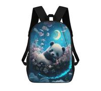 sinyumoney Panda in Moonlit Garden Rucksacks 3D Printed Children Backpacks Fashion Casual Daypack Cute Travel Bags Outdoor Casual Daypack for Boy And Girl 17inch