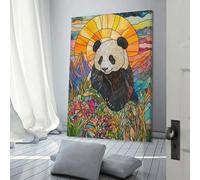sinyumoney Panda in Mountain Sunset Poster Customisable with Canvas, Home Office Decor Living Room Bedroom Woman Birthday Gift Idea 16x24inch(40x60cm)