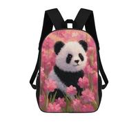 sinyumoney Panda in Pink Flowers School Bags Large Water Resistant Laptop Backpack - Perfect for Travel, Work And Daily Use 17inch