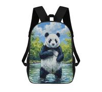 sinyumoney Panda in River Painting School Bag 3D Printed Backpacks Fashion Kids School Backpack Boys Rucksacks for Boys Middle School Students 17inch