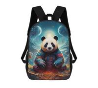 sinyumoney Panda in Space Backpack Kids School Bag Boys Cartoon 3D Print Students Schoolbag Laptop Daypack for Boys Girls 17inch