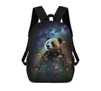 sinyumoney Panda in Space Flowers Backpack School Bag Business Laptop Rucksack Bag Unisex Casual Daypack for Men/Women 17inch