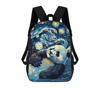 sinyumoney Panda in Starry Night Style Backpacks Kids School Backpack School Bag 3D Printed School Bag for Boys Elementary And Middle School Students 17inch