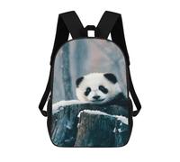 sinyumoney Panda in Winter Forest Backpack School Bag Water Resistant School Bag Business Backpack for Boys/Girls/Teenagers 17inch