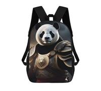 sinyumoney Panda Lord Armor 3D Printed 17inch School Bag Children's School Backpack Travel Backpacks Casual Fashion Bag for Kids School Students