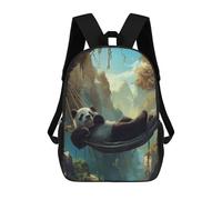 sinyumoney Panda Mountain Landscape Kids School Backpack School Bag 3D Printed School Bag for Boys Elementary And Middle School Students 17inch