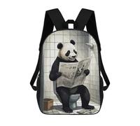 sinyumoney Panda on The Toilet School Backpack Large Lightweight Casual Backpack for Boys/Girls/Teenagers 17inch