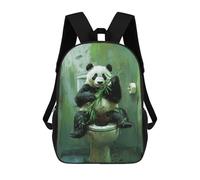 sinyumoney Panda on Toilet Backpack School Bag Rucksack Casual Daypacks School Work Travel Bag for Men, Women & Teenage Boys 17inch