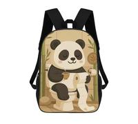 sinyumoney Panda on Toilet with Coffee Children's School Backpack 3D Printed for Kids Travel Rucksacks Book Bags for Boys Elementary School Students 17inch