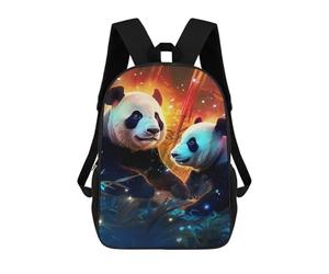 sinyumoney Panda Pair in Bamboo Grove Kids Backpack,School Backpack Kids School Bag 3D Printed Cartoon Large Capacity Backpack for Kids Boys And Girls 17inch