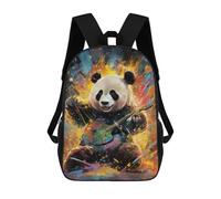 sinyumoney Panda Playing Guitar Art Print Fashion Student School Backpack Suitable for Boys Girls Kids Casual Outdoor Travel Essential Daypack 17inch
