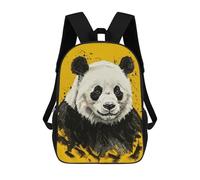 sinyumoney Panda Portrait on Yellow Background School Bags Lightweight Casual Daypack School Backpacks for School/Work/Travel 17inch