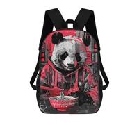 sinyumoney Panda Ramen Japanese Street Art Backpack School Bag Rucksack for Girls Boys Backpacks Large Capacity Kids Back Pack Lightweight School Bags for Children Students 17inch