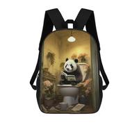 sinyumoney Panda Reading on Toilet Backpack School Lightweight Schoolbag Dayback Bookbag College for Men, Women & Teenage Boys 17inch