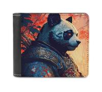 sinyumoney Panda Warrior in Flames 3D Print Clutch Purse Coin Pocket ID RFID Blocking Banknote Compartments Purse Youth Guys 11.7cm*9.5cm