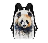sinyumoney Panda Watercolor Backpack 3D Printed Children's School Backpack for Kids High Capacity Travel Rucksacks Book Bags Kids School Bag Back Pack 17inch