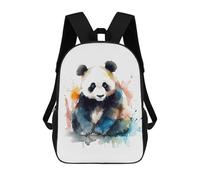 sinyumoney Panda Watercolor Backpacks Kids Student Schoolbag 3D Printed Backpacks Elementary And Middle School Students Backpacks for Boys Girls 17inch