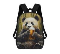 sinyumoney Panda with Beer Backpacks 3D Printed Kids School Backpack Outdoor Casual Daypack Fashion Casual Children Backpacks Cute Travel Bags 17inch