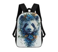 sinyumoney Panda with Floral Crown Children's 17 Inch School Backpack 3D Printed Cool Knapsack for Kids Travel Rucksacks Book Bags Kids School Bag