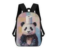 sinyumoney Panda with Toilet Paper Hat School Backpack Business Laptop Rucksack Bag Unisex Casual Daypack for Men/Women 17inch