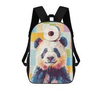 sinyumoney Panda with Toilet Paper on Head Backpack School Rucksack Casual Daypacks School Work Travel Bag for Girl, Teen Girls 17inch