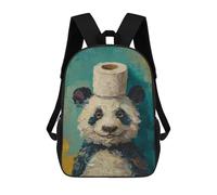 sinyumoney Panda with Toilet Paper Roll Hat-2 School Bags School Secondary High School College Backpack Travel for Men, Women & Teenage Boys 17inch