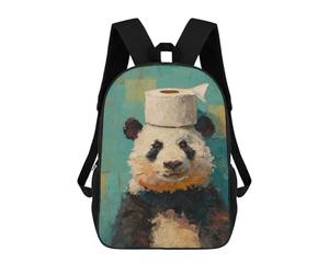 sinyumoney Panda with Toilet Paper Roll on Head School Bags School Secondary High School College Backpack Travel for Men, Women & Teenage Boys 17inch