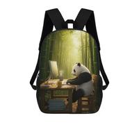 sinyumoney Panda Working in Bamboo Forest Backpack School Business Durable Laptop Bag for Teenage Girls Boys Women Men 17inch