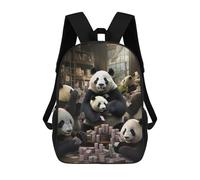 sinyumoney Pandas Playing Poker School Bags Business Laptop Rucksack Bag Unisex Casual Daypack for Camping Outdoor Adventures And Daily Travel 17inch