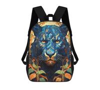 sinyumoney Panther Flower Portrait 2 School Backpack for Girls Backpack Water Repellent Casual Daypack Lightweight Rucksack Boy Girl School Backpack 17inch