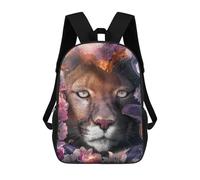 sinyumoney Panther in Flowers Kids Backpacks Children Bag,Anime Bag,Large Capacity Kids Backpack, 3D Printed Children's,Student Schoolbag,Kids Boys Girls School Bag 17inch