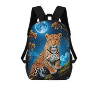 sinyumoney Panther Moon Night Backpack Kids School Backpack School Bag 3D Printed Fashion School Bag for Boys Elementary And Middle School Student 17inch