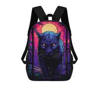 sinyumoney Panther Moonlight Porest Backpacks 3D Printed Kids School Backpack Outdoor Casual Daypack Fashion Casual Children Backpacks Cute Travel Bags 17inch