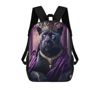 sinyumoney Panther Portrait Children's Backpack, 3D Printed School Backpack, Backpack for Boys Girls, Adjustable School Bag for Primary School 17inch