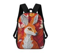 sinyumoney Papercraft Fox in Autumn 3D Printed School Bag Children's School Backpack Schoolbags Travel Backpacks Casual Fashion Bag for Kids School Students 17inch