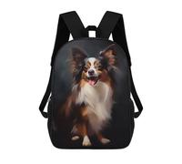 sinyumoney Papillon Dog Ronaldo Backpack, Children's Backpack, Student School Bag, Book Bag, 3D Printed School Bag For Boys And Girls, 17inch