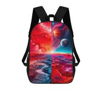 sinyumoney Parallel Universe 3D Printed 17inch School Bag Children's School Backpack Travel Backpacks Casual Fashion Bag for Kids School Students