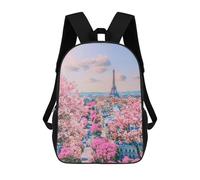 sinyumoney Paris At Spring Backpack Schoolbags for Boys Girls Casual Sport Daypack Elementary Primary Large Capacity Bookbags 17inch