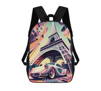 sinyumoney Paris Eiffel Tower 2 Rucksack Water Resistant School Bag Business Backpack for Men, Women & Teenage Boys 17inch