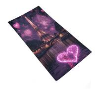 sinyumoney Paris Eiffel Tower Fireworks Romance Towels Large Soft Big Microfiber Towel Gentle for Sensitive Skin 35x73cm