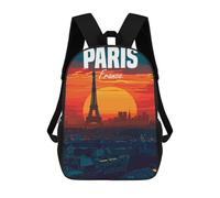 sinyumoney Paris France at Night School Backpack Water Resistant School Bag Business Backpack for Boys/Girls/Teenagers 17inch
