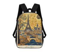 sinyumoney Paris France Travel Klimt Backpack School Bag Water Resistant Travel Backpack Computer Bag for Camping Outdoor Adventures And Daily Travel 17inch