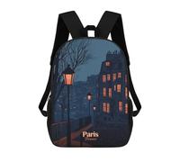 sinyumoney Paris Night Scene Backpacks Kids School Backpack School Bag 3D Printed Fashion School Bags for Boys Elementary And Middle School Students 17inch