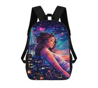 sinyumoney Paris Nights City Lights & Dreams 3D Printed 17inch Kids School Bag Rucksacks Children's School Fashion Casual Back Pack High Capacity Travel Book Bags