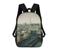 sinyumoney Paris School Backpack Lightweight Airport College Students Back Pack for Teenage Girls Boys Women Men 17inch