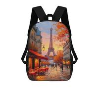 sinyumoney Parisian Autumn Eiffel Tower Scene Rucksack Business Laptop Rucksack Bag Unisex Casual Daypack for Girls Boys Teenage 17inch