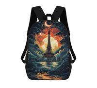sinyumoney Parisian Night Romance School Backpack High Secondary School Bags Casual Backpack for Girl, Teen Girls 17inch