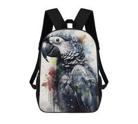 sinyumoney Parrot Beauty Black Ink Rucksack Large Lightweight Casual Backpack for Campus Outdoor Travel Sports 17inch
