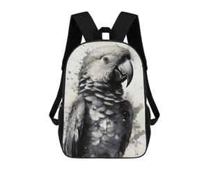 sinyumoney Parrot Beauty Watercolor Backpack School Bag Secondary Causal Travel High School Bags for School/Work/Travel 17inch
