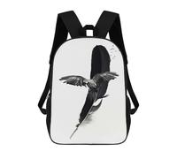 sinyumoney Parrot Feather Wallpaper 3D Printed Children's School Backpack for Kids High Capacity Travel Rucksacks 17 Inch Book Bags Kids